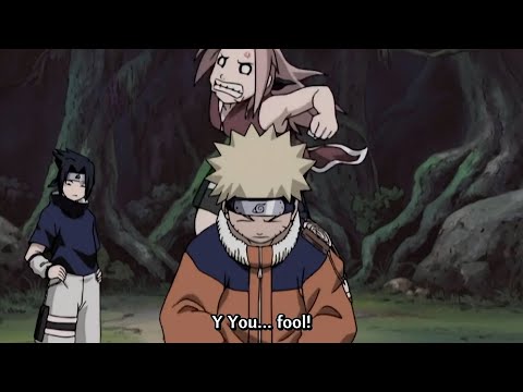 NARUTO PEES IN FRONT OF SAKURA AND SASUKE