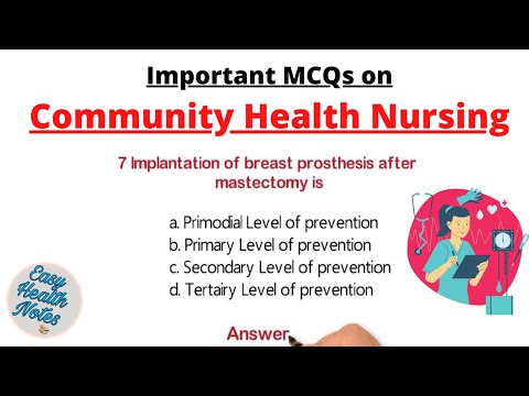 Community Health Nursing।। Important MCQs with answers