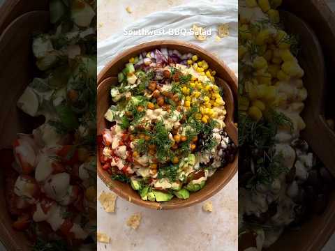 There’s no better way to enjoy fresh summer produce than this southwest BBQ salad! #recipe #salad