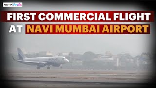 First Commercial Aircraft Lands At Navi Mumbai International Airport | Navi Mumbai Airport News