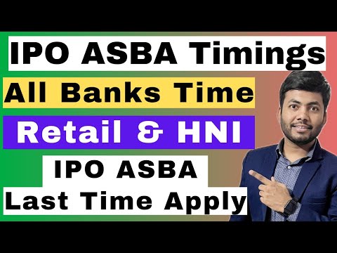 ASBA IPO Banks Timing🔥| Apply IPO through ASBA | Retail | HNI | IPO Apply