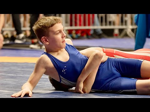 U13 Lachin Huseinov (UKR) vs Viktor Ivanov (LTU) 38kg. Greco-roman boys youth wrestling. B-cam-man