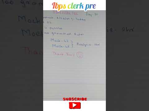 ibps clerk pre to-do list | day-30 | daily target 🎯 |today's tasks 📚 | banking | बैंकिंग | #shorts