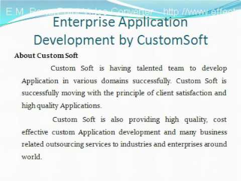 Enterprise Application Development by CustomSoft