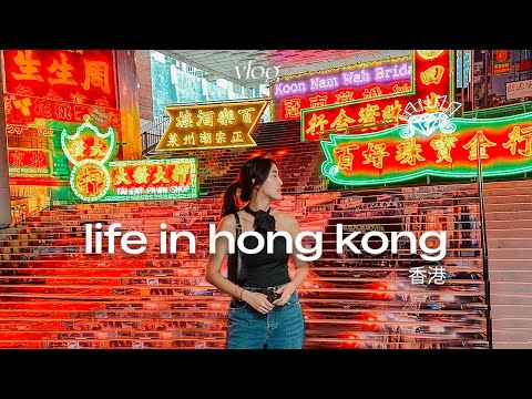 hong kong vlog | where we ate this week and neon light exhibition (our kitchen flooded)