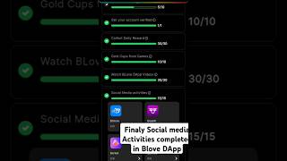 Blove DApp Task complete. Social media activities complete. #blovedapp #blovedappcommunity