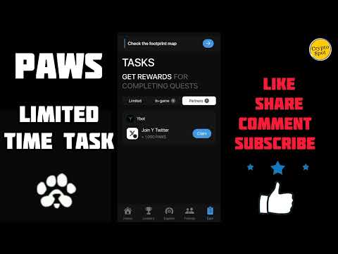 Paws Limited Time Task | Get 1000 Paws | Paws Mystery Quest | Paws Snapshot | Crypto Spot