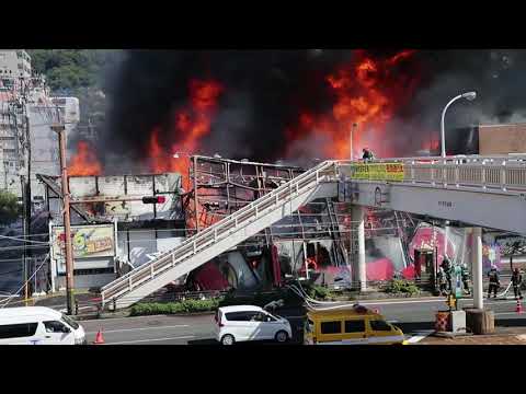 【長崎新聞】浦上駅前で建物火災　消火活動の様子（10月17日）