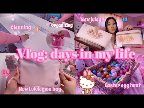 VLOG ♡: cleaning and organizing, Lululemon bag, state fair, girly haul, plushies, & Easter party