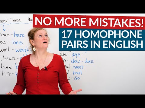 Learn 17 homophone pairs in English: be/bee, know/no, hear/here…