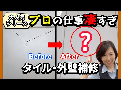 【補修のプロ】完成度MAX！タイルひび割れ・外壁補修。職人技に感動！