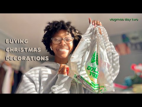 buying christmas decorations at dollar tree? + haul || #vlogmas day two