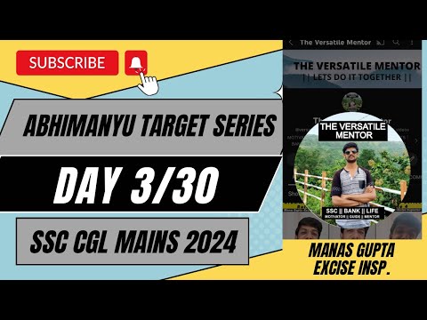 Day 3/30 Abhimanyu Target Series 🔥 SSC CGL Mains 2024 ✅✅ Join Telegram 👇 #ssccgl #cglmains2024 #cgl