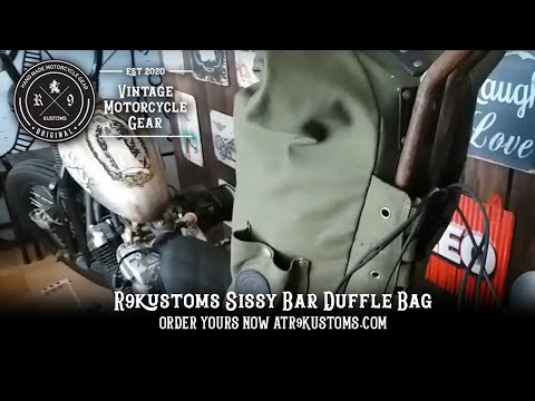 Fitting the R9Kustoms Sissy Bar Duffle Bag to a super wide bar