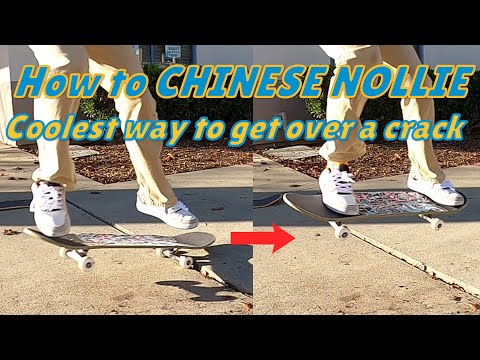 Skate Basics: How to CHINESE NOLLIE (Crack Ollie)