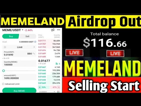 Memeland Withdrawal Start 🤑 | MEMES LIVE | Memeland Price 1Memes= 1$ 🤑 | Memes diposit adress