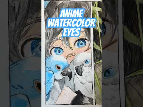 Anime Watercolor Eyes #animedrawing #animeeyes #watercolors #animeart