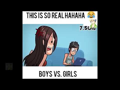 Best Funny Video Boys VS Girls Anime