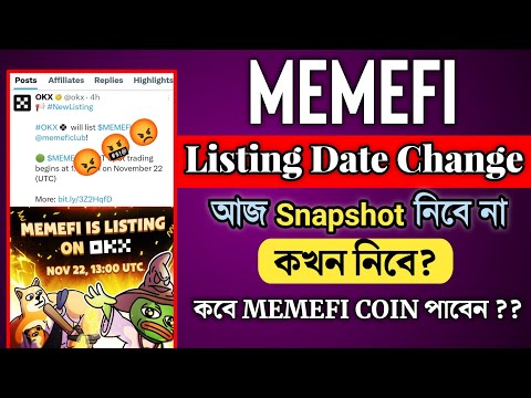 memefi listing date change | memefi snapshot update | memefi listing 22 november