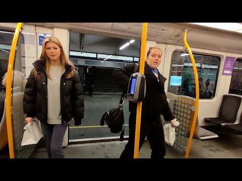 🇸🇯🚇Oslo City Center  Metro Ride Walking Tour ~1080P T~BANEN I OSLO