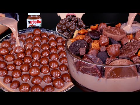 ASMR MALTESERS CHOCOLATE MILK MAGNUM ICE CREAM OREO NUTELLA DESSERT MUKBANG먹방チョコレート 咀嚼音EATING SOUNDS