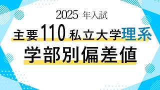 【2025年入試】主要110私立大学理系学部の偏差値