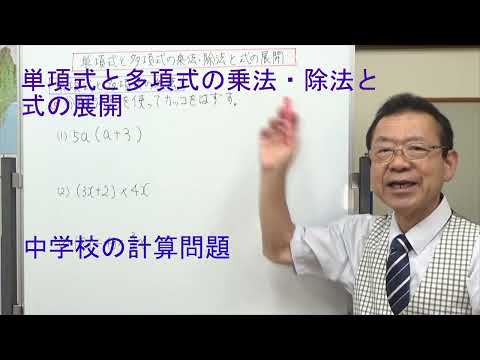 単項式と多項式の乗法・除法と式の展開　中学校の計算問題