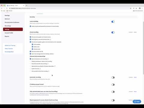Privacy Settings for Zoom Cloud Recordings
