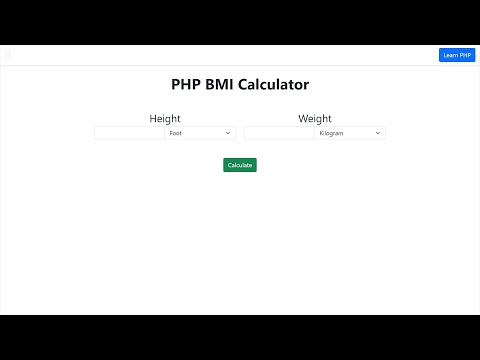 Simple BMI Calculator PHP Script