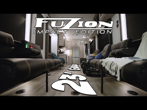 Meet the Fuzion Impact Edition 3423 - A Toy Hauler with 23 Ft of Garage Space!