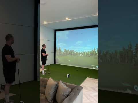 Is this the perfect man cave? #shorts #mancave #interiordesign #homecinema #golf