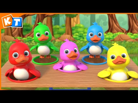 Five Colorful Surprise Eggs with Ducks Adventure 🐤