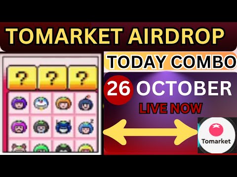 Tomarket combo today | 26 october | tomarket combo card today | #livefeeds #livestream #tomarket