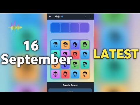 Major Daily Combo Puzzle Durov || Major puzzle durov 16 September || Major Puzzle Durov today