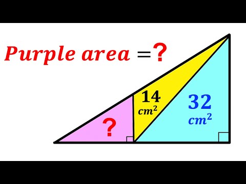 Can you find area of the Purple shaded triangle? | (Right triangles) | #math #maths | #geometry