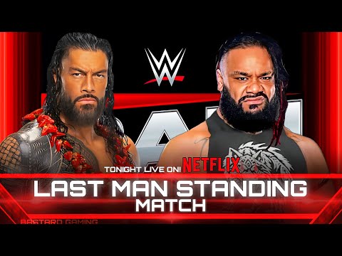 WWE 2K24 | Roman Reigns VS Jacob Fatu - Last Man Standing Match | Raw