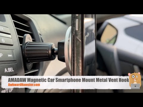 AMADAW Magnetic Car Smartphone Mount Metal Vent Hook Review