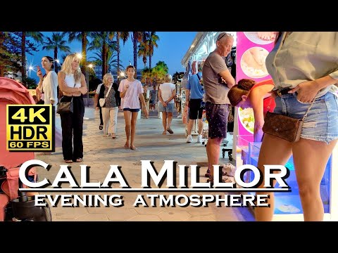 Cala Millor Mallorca evening atmosphere 4K 60fps HDR (UHD) 💖 The best places 👀 evening walking tour