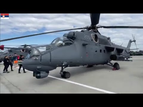 Serbia showcased the Mi-35P attack helicopter purchased from Cyprus