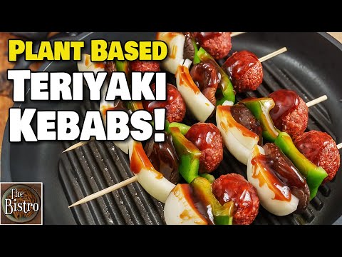 Teriyaki Meatball Kebabs - Plant Based EASY Recipe!