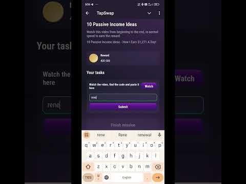 Tapswap 10 passive income ideas code #tapswap #bitcoinnews #cryptocurrencynews #taptap #secretcode