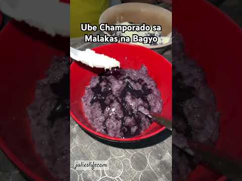 Ube Champorado tayo☔️☔️☔️#pinoymerienda #bagyongkristine