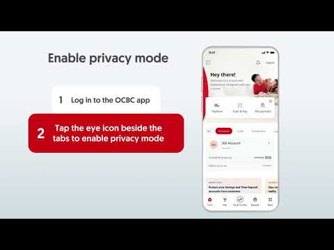 How to enable privacy mode on OCBC app?