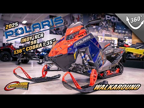 Walkaround | 2025 Polaris® 9R Indy XCR 136 Midnight Blue Metallic / Indy Red