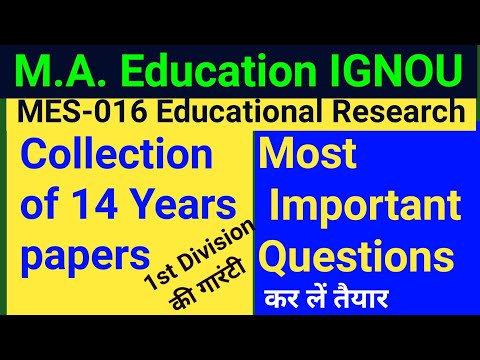 MES 016 Educational Research Question Papers || MES 016 Previous Years Questions