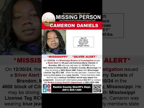 25 YEAR OLD CAMERON DANIELS IS MISSING FROM BRANDON MISSISSIPPI!!!  HELP BRING HER HOME SAFE!!!