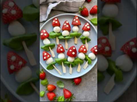 Strawberry Bocconcini Skewers 🍄