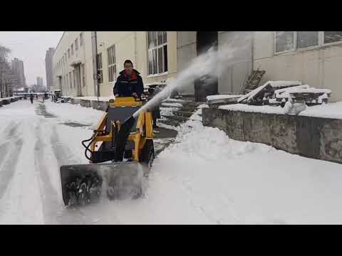 winter is coming soon,try use skid steer loader with snow blower#skid steer loader#miniexcavator