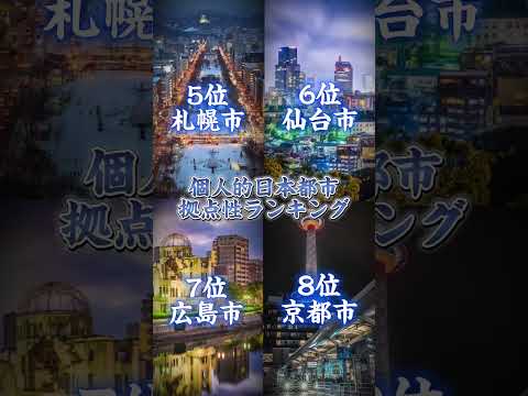 個人的日本都市拠点性ランキング！！