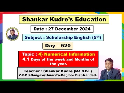 SHANKAR KUDRE'S ONLINE ENGLISH EDUCATION (LIVE) DAY- 520